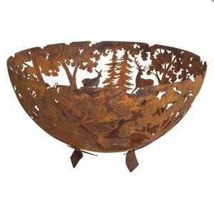 woodland scene fire bowl - deer fire pit