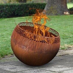 large garden fire ball firepit